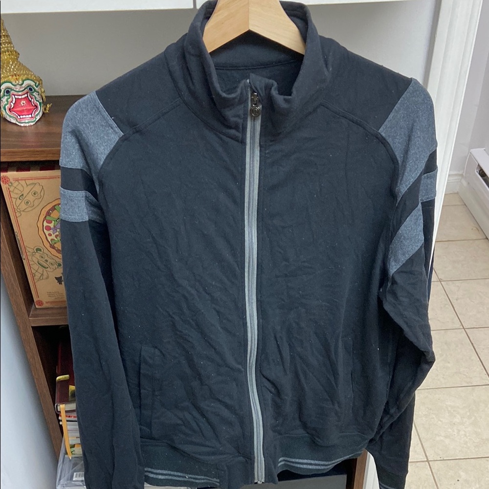 Lululemon athletica Men’s Black and Gray Zip-Up Track Jacket